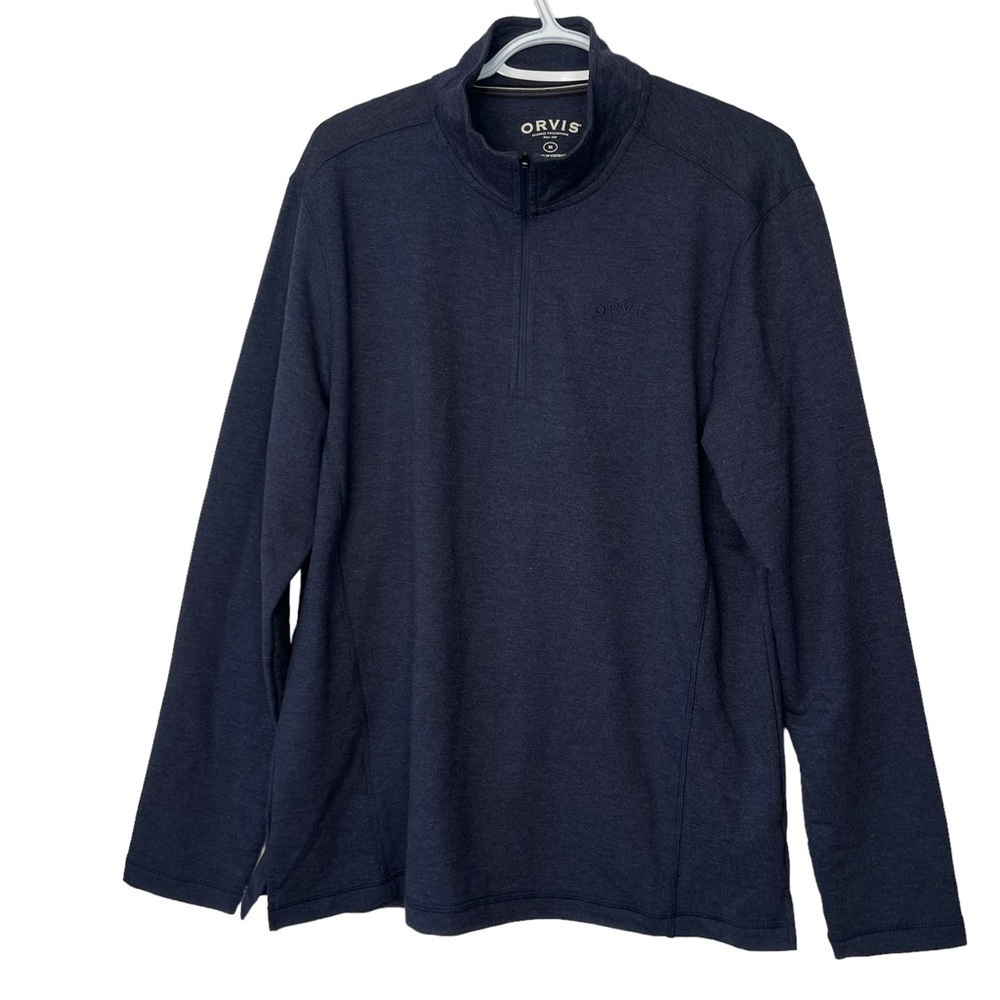 Orvis Men’s Blue 1/4 Zip Performance Pullover Sweater Size Medium